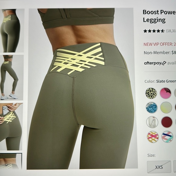 NWT- Fabletics Boost PowerHold High Waisted 7/8 Legging (24”)- SLATE GREEN - Picture 10 of 10